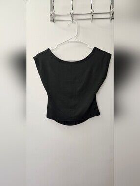 Women’s Black Backless Boatneck Top